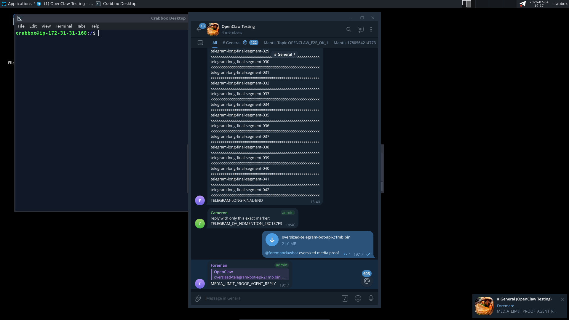 Baseline native Telegram Desktop screenshot