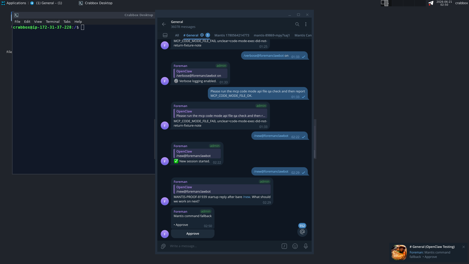 Baseline native Telegram Desktop screenshot