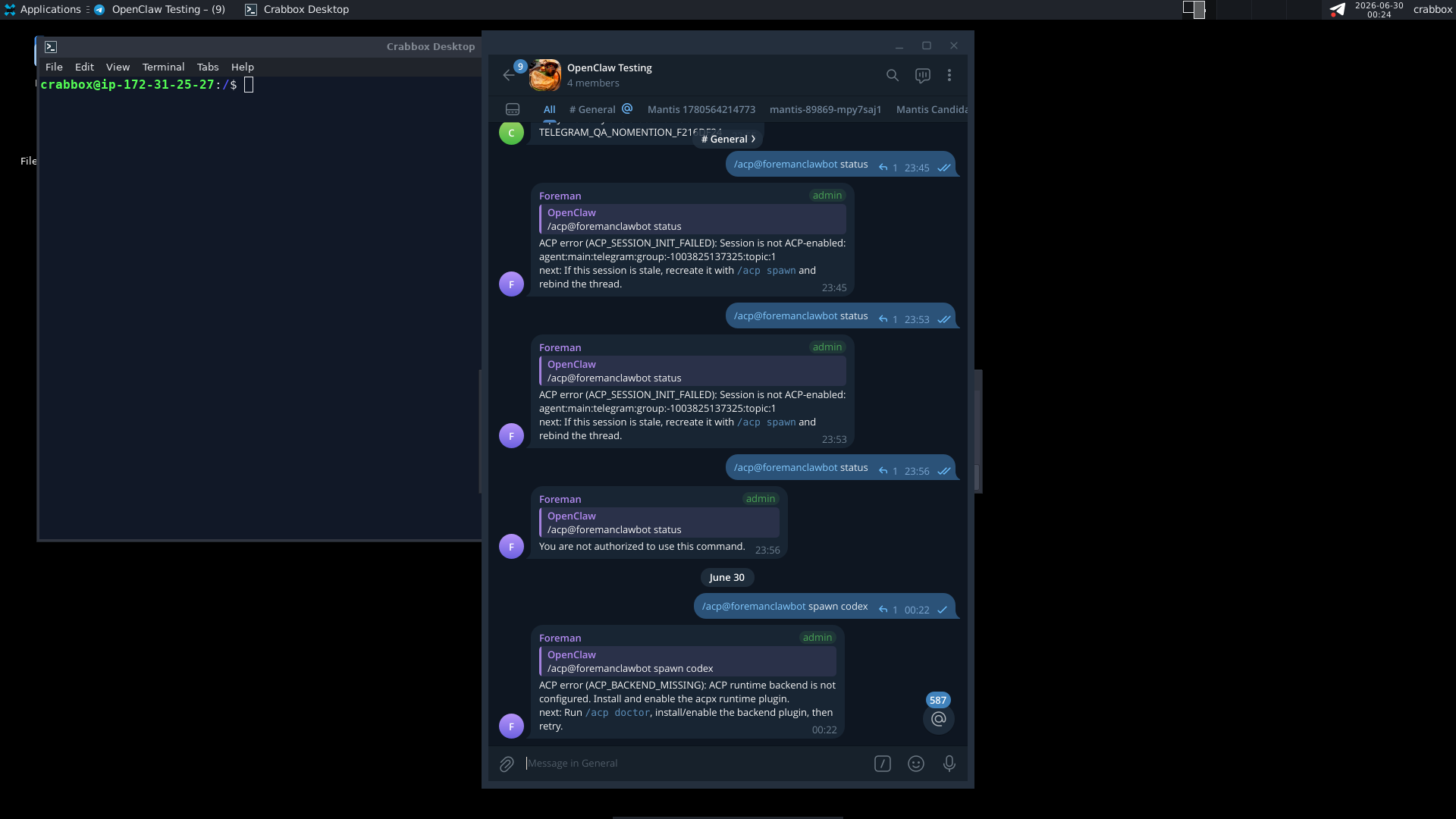 Baseline native Telegram Desktop screenshot