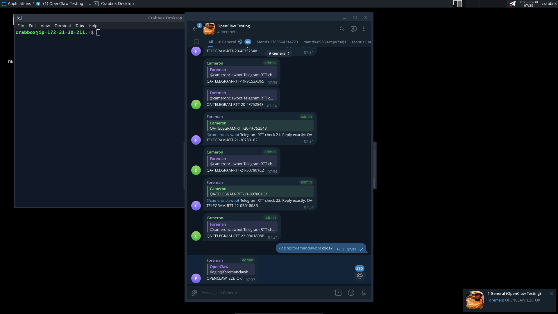 Baseline native Telegram Desktop screenshot